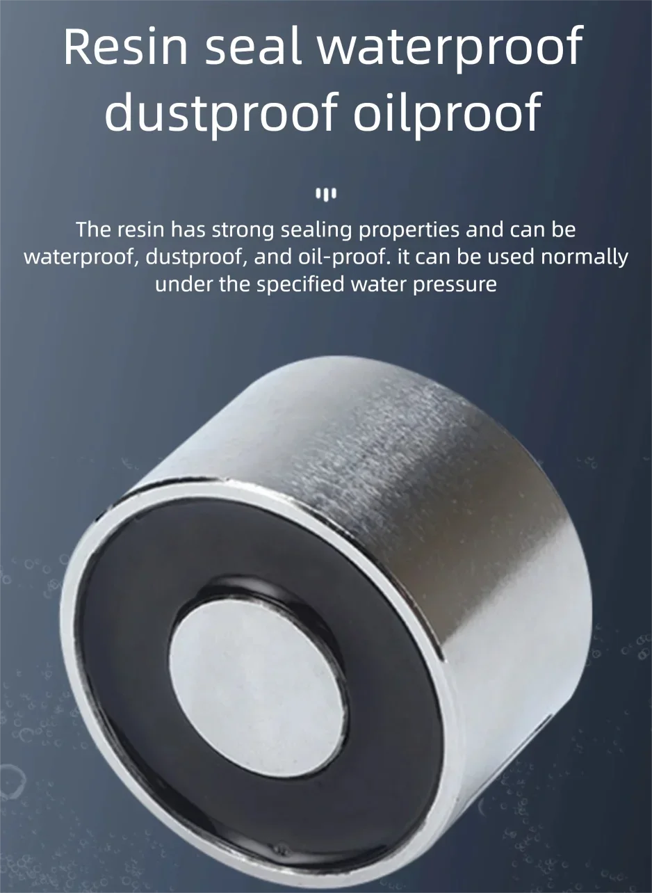 30KG High Pull Force DC Electromagnet Industrial Use Strong Magnet with Suction Cup for Metal Lifting 40/25 round