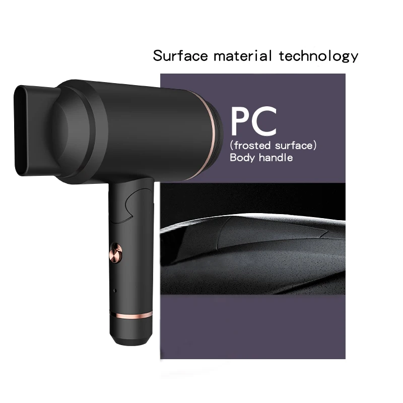 Secador de cabelo iônico profissional de 400 W - portátil sem fio e recarregável para uso em hotel/casa (secagem rápida, leve, baixo ruído) ​