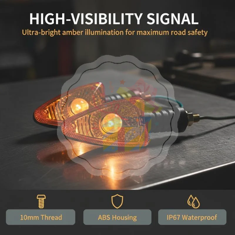 1/2Pcs Motorcycle Turn Signal Light Scratch Resistant Low Power 12V Amber Blinker Light for F650GS Off Road Riding