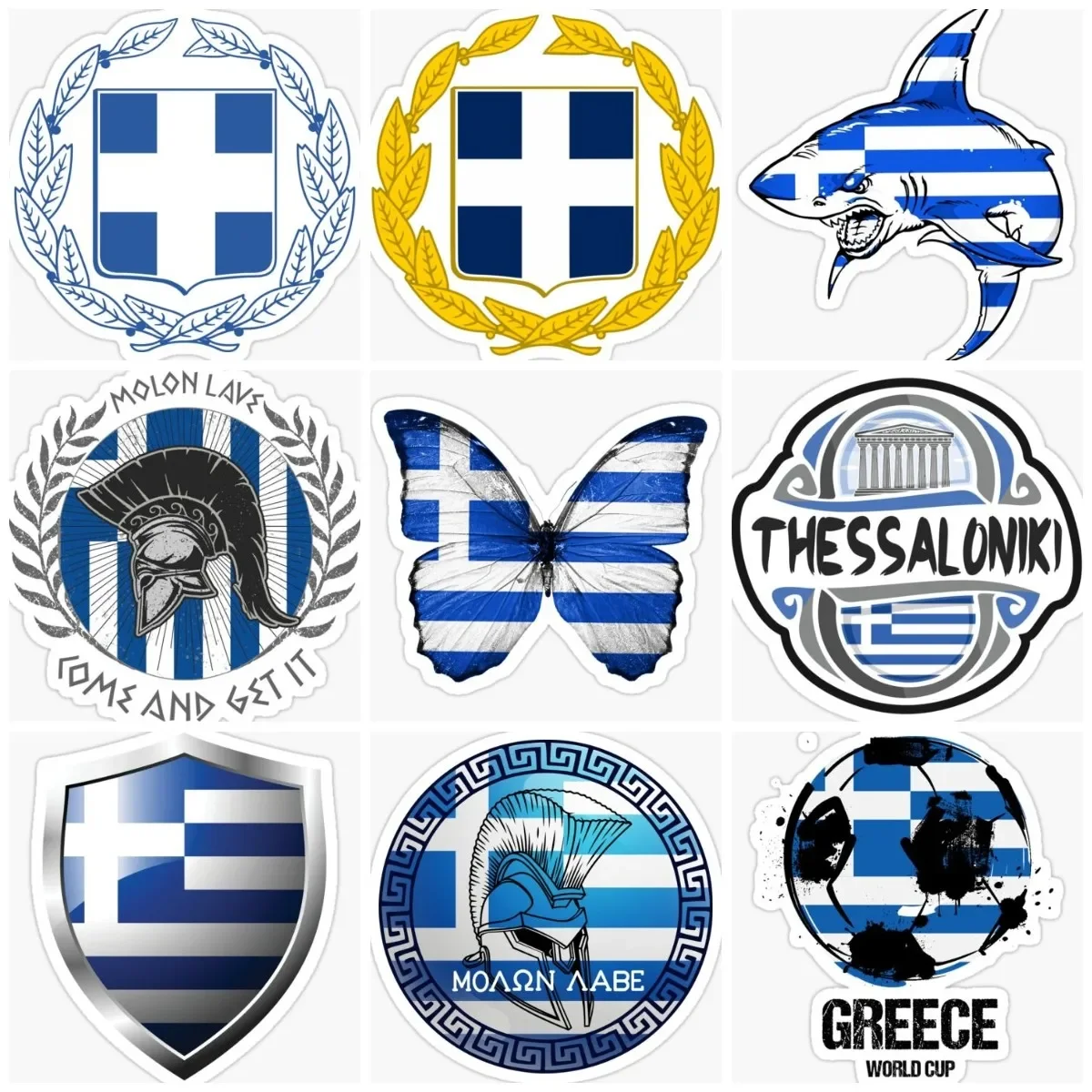 

Greece GRE Flag Map Sticker Vinyl Motocrycle Laptop Accessories Car Truck Window Glass Bicycle Wall Helmet Decal Customizable