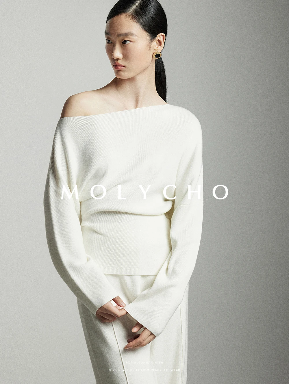 2026 Wool Elastic Waist Knitted Wide-Leg Pants for Women Winter High-Waisted Straight Loose Floor-Length Casual Pants