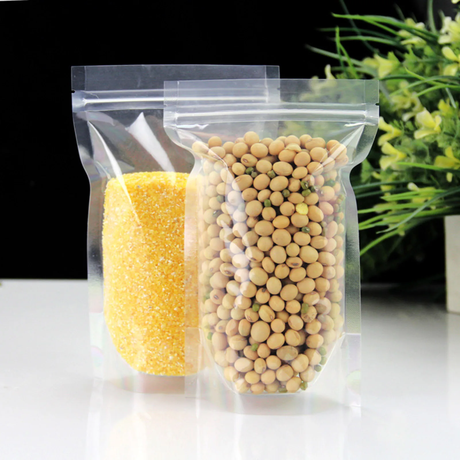 

100pcs Plastic Self Sealing Bag Waterproof Resealable Food Zipper Bag Suit For Dry Fruit Grains Snacks Food Package Supplies