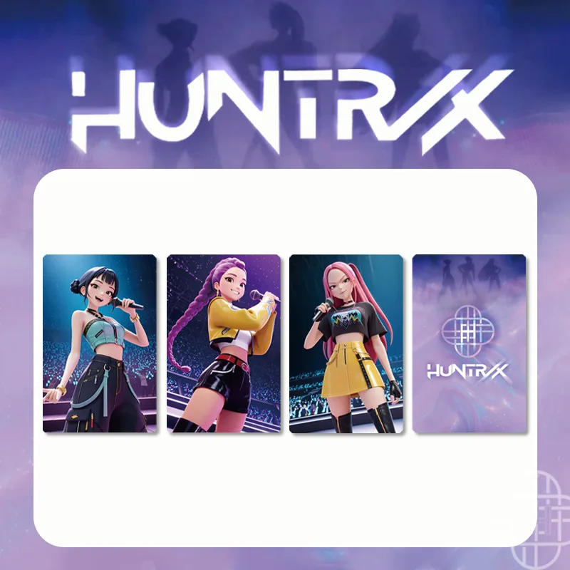 Kpop 악마 사냥꾼 HUNTRIX 3개/세트 HD 포토 카드 양면 인쇄 양면 HD 인쇄 스티커 루미 미라 조이 카드
