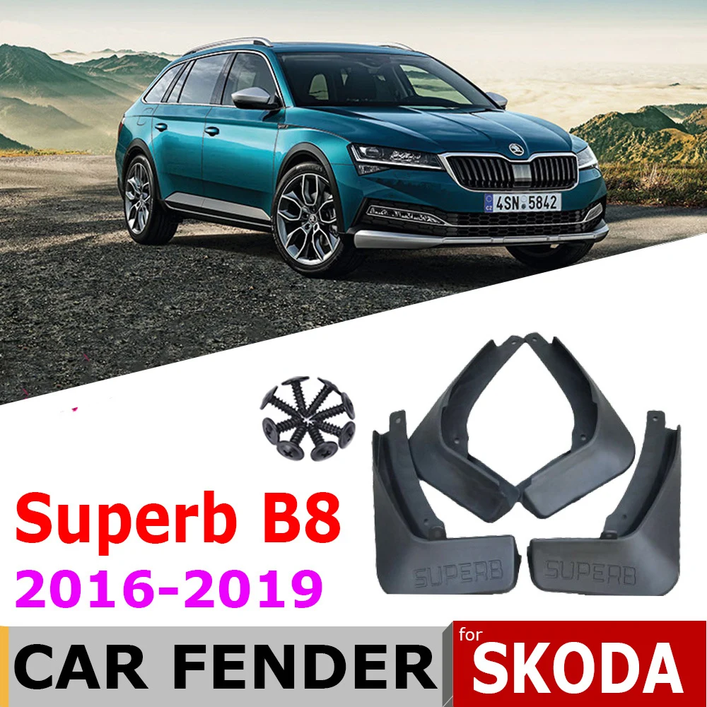 Car Mudflaps For Skoda Superb 3 B8 MK3 3V 2019~2016 Front Rear Fender Mud Guard Flap Splash Flaps Mudguard Accessories 2018 2017