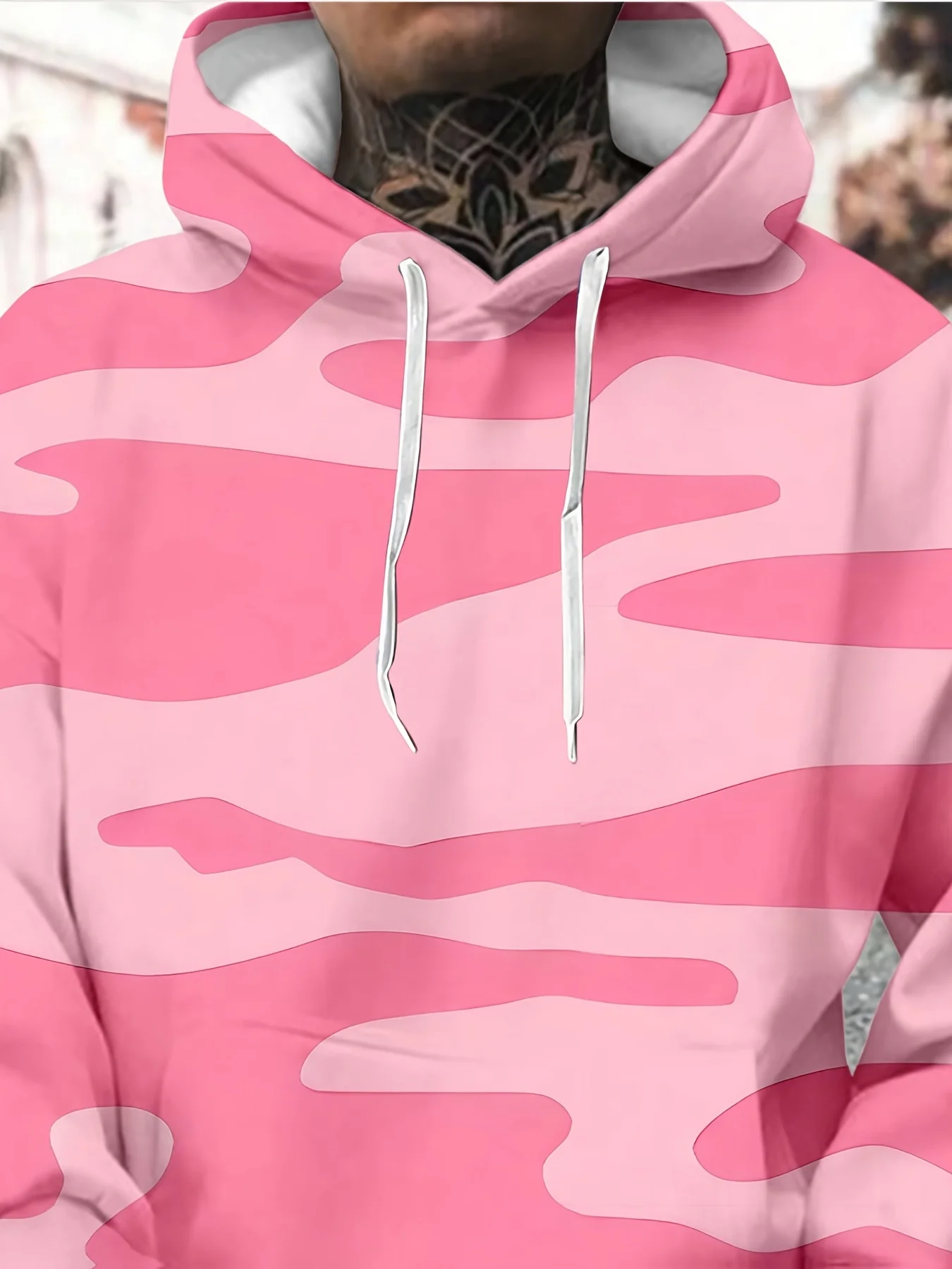 New model: men’s hooded long-sleeve loose-fitting casual printed basic sweatshirt. Perfect for young people in spring, summer, a