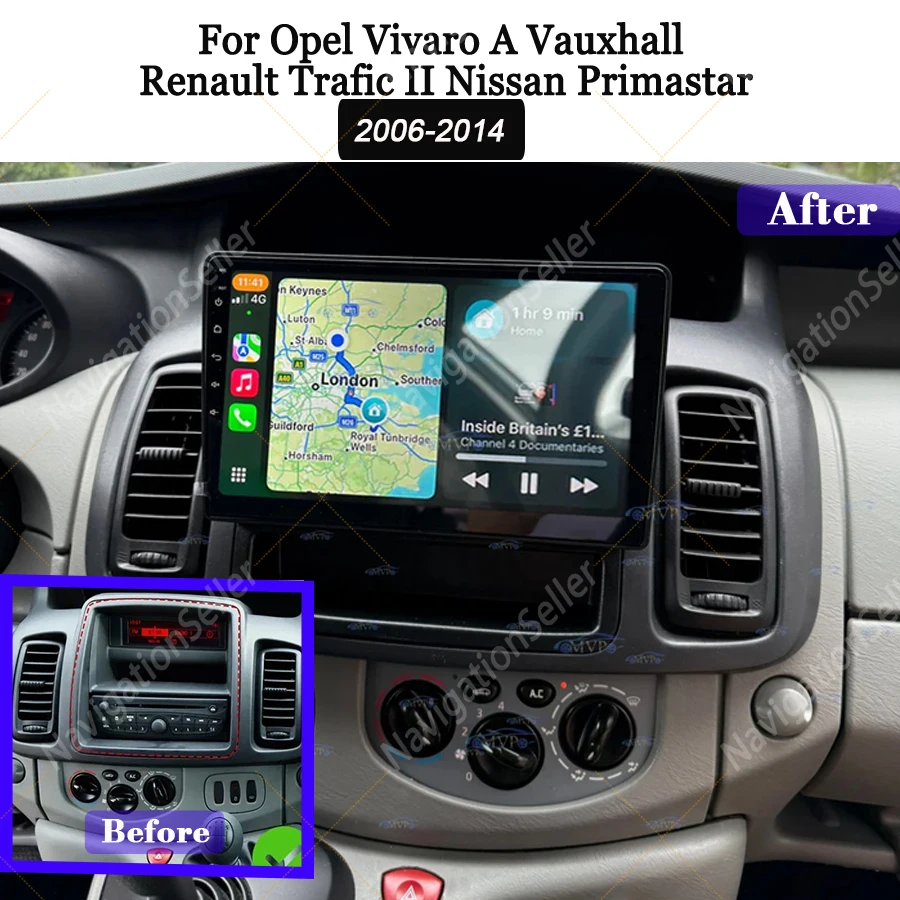 

Carplay Autoradio For Opel Vivaro Vauxhall Renault Trafic II Nissan Primastar 2006-2014 Android Auto Stereo Head Unit Multimedia