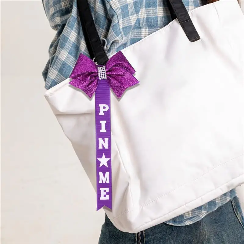

Cheerleader Gifts Cheer Colored Bowknot Keychain Pendant Rhinestones Cheer Bow Ribbon Keychain Backpack Decoration Accessories