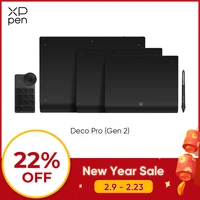 XPPen Deco Pro (Gen 2) Tableta gráfica World First 16K Niveles de presión X3 Pro Stylus Tableta de dibujo digital para dibujar diseño artístico