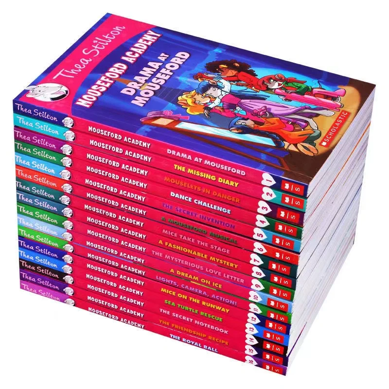 16 buku perempuan Geronimo Stilton Thea Stilton Mouseford Academy sastra Novel gambar buku anak Bahasa Inggris komik cerita usia 7-12