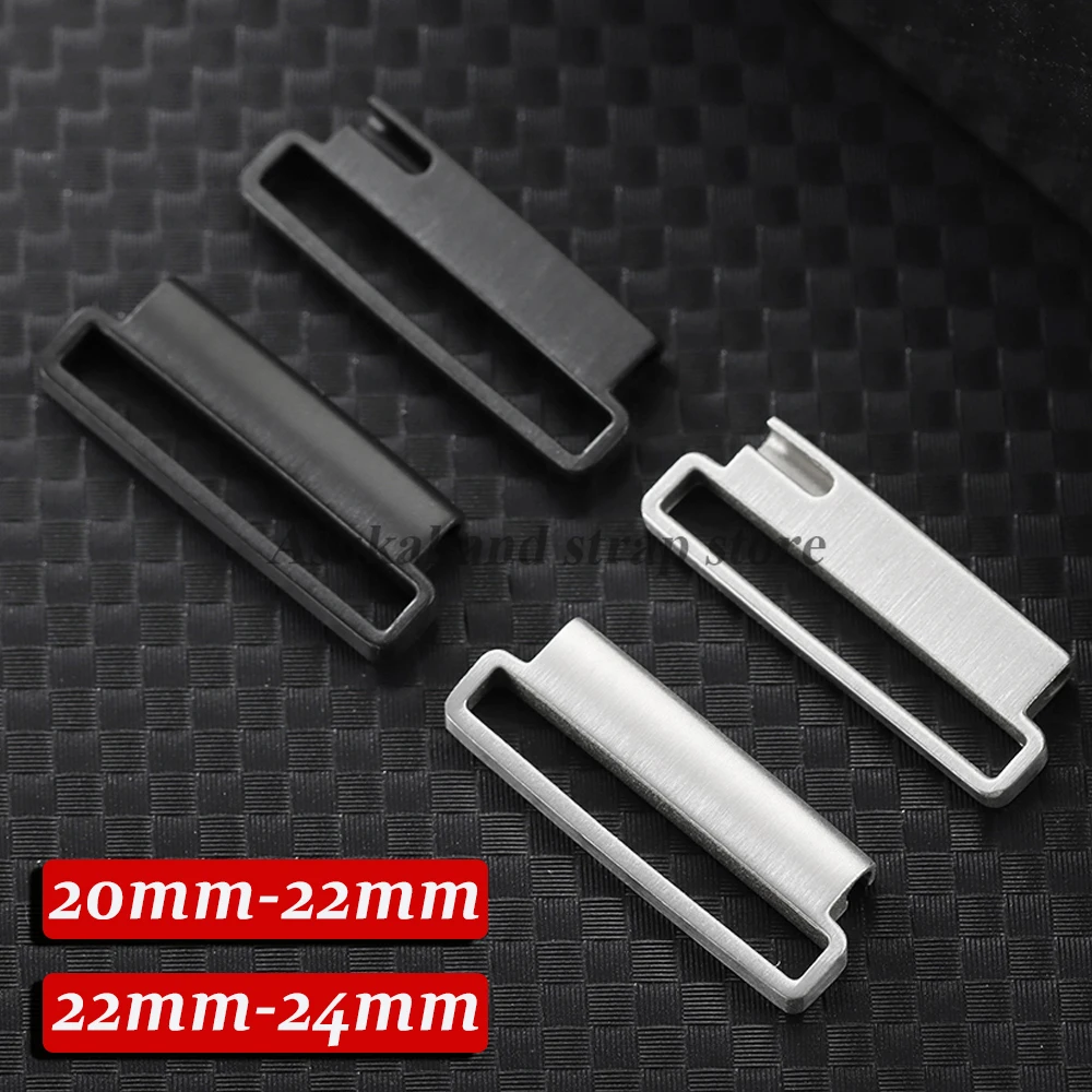 2 Stück Edelstahl-Uhrenverbinder 20 mm bis 22 mm, 22 mm bis 24 mm, Milanese-Nylon-Uhrenarmband, Schnellverschluss, Metall-Adapter-Zubehör