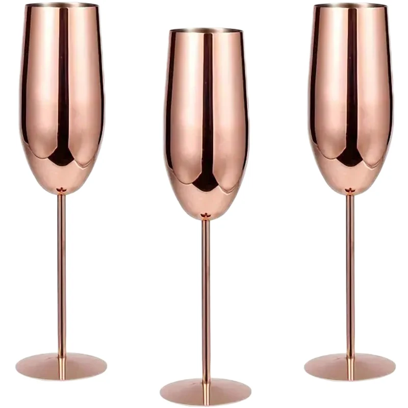 

3PCS Stainless Steel Wine Glass,Champagne Glass, Whiskey Glass, Creative Metal Goblet Red Wine Glass, Barrel-Type Drop-Resistant