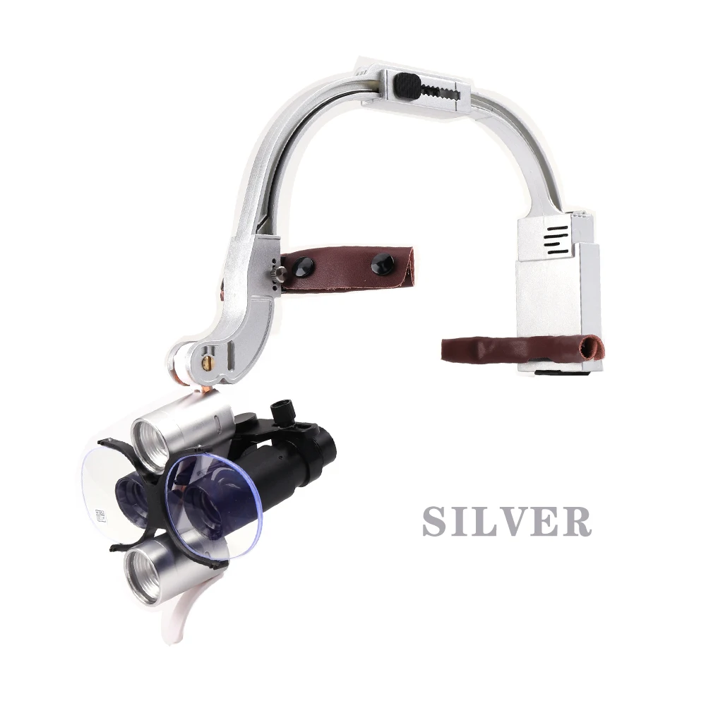 

5W*2 LED Head Light Surgical Lamp Dental Loupe Binocular 2.5x 3.5x 5x 6x Magnifying Glass Headband Magnification