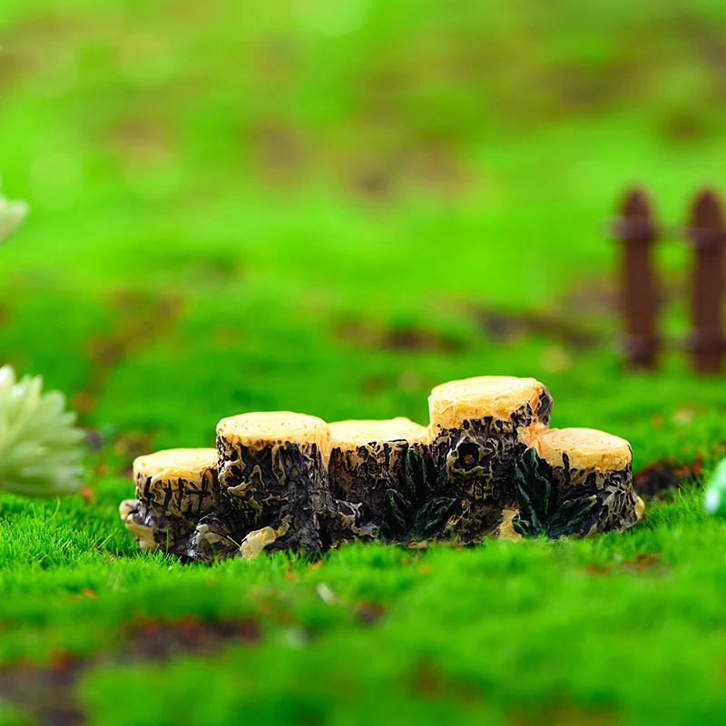 1pc Simulated Tree Stump Miniature Figurine fairy garden Decoration Figures Home Cake Car ornaments cartoon statue resin