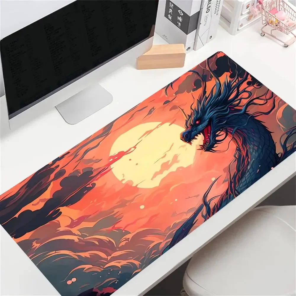 Anime Office Gaming Keyboard Rubber Carpet Chinaese Dragon Art Mousepad Anti Slip Soft Deskmat Japan Playmat Laptop HD Mouse Pad