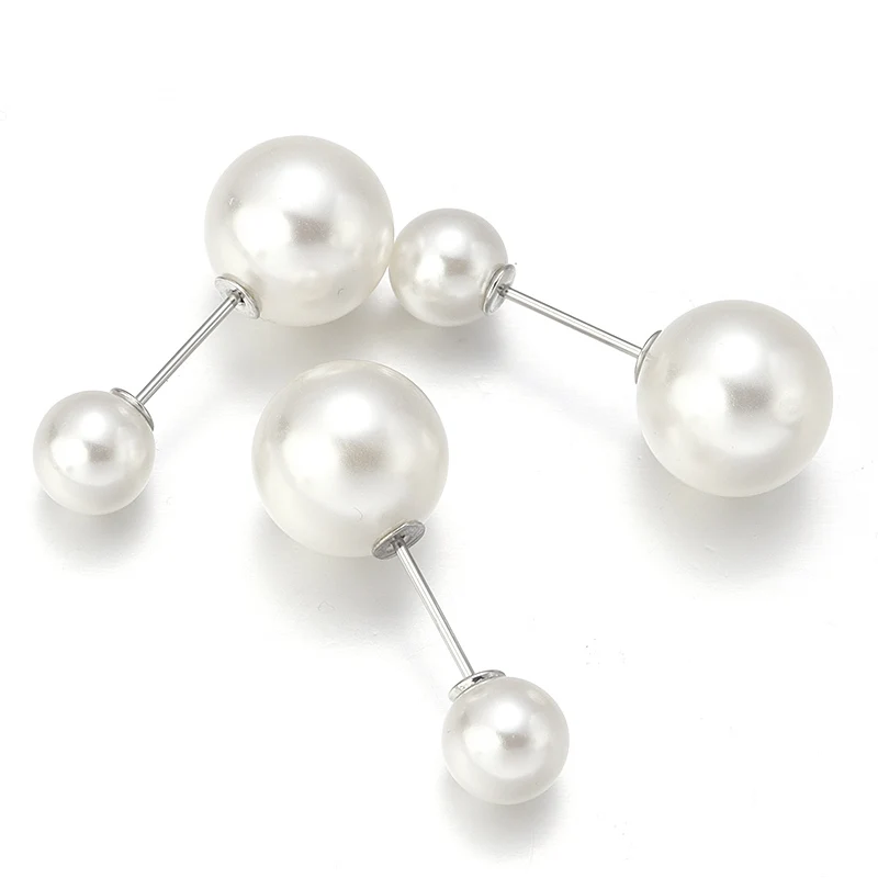 10Pcs Imitation Pearl Brooches Safety Pin Beige Double Beads For Fixing Clothes Skirts Safety Pin DIY Fashion Jewelry Party Gift