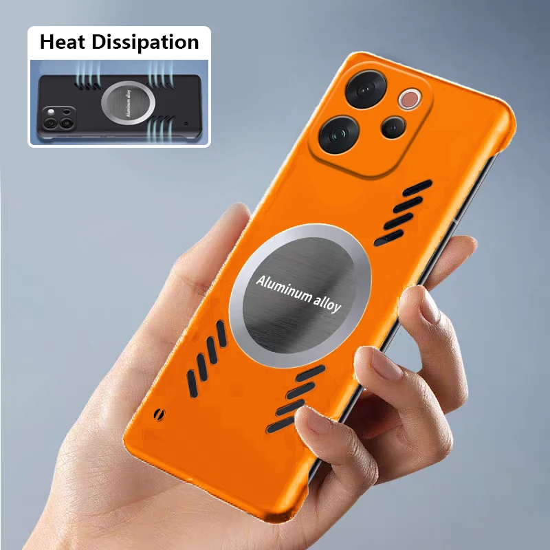 Biruiqu For VIVO V70 Bezel-less Case Magnetic Attachment Slim Heat Dissipation PC Phone Case view 4