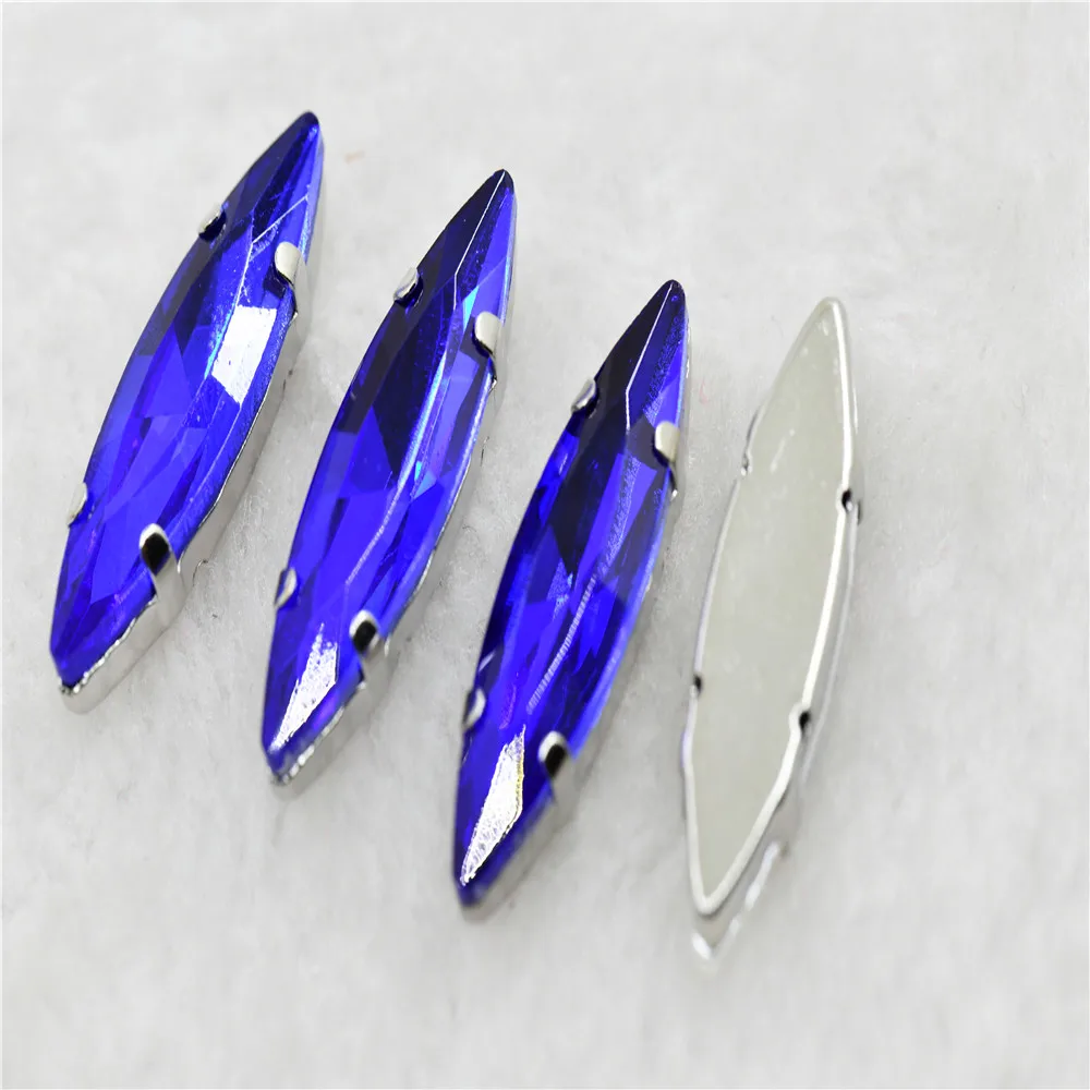 10x35mm 4x15mm Navette stenen Kerst stijl witte k klauw instelling voor sieraden of jurk tassen opnaaien