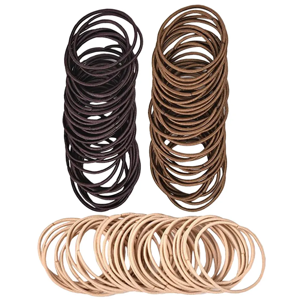 

100pcs Hair Ties Elastic Bands Ponytail Holders Thick Nylon Elastics Durable Soft Cloth Comfortable Accessories
