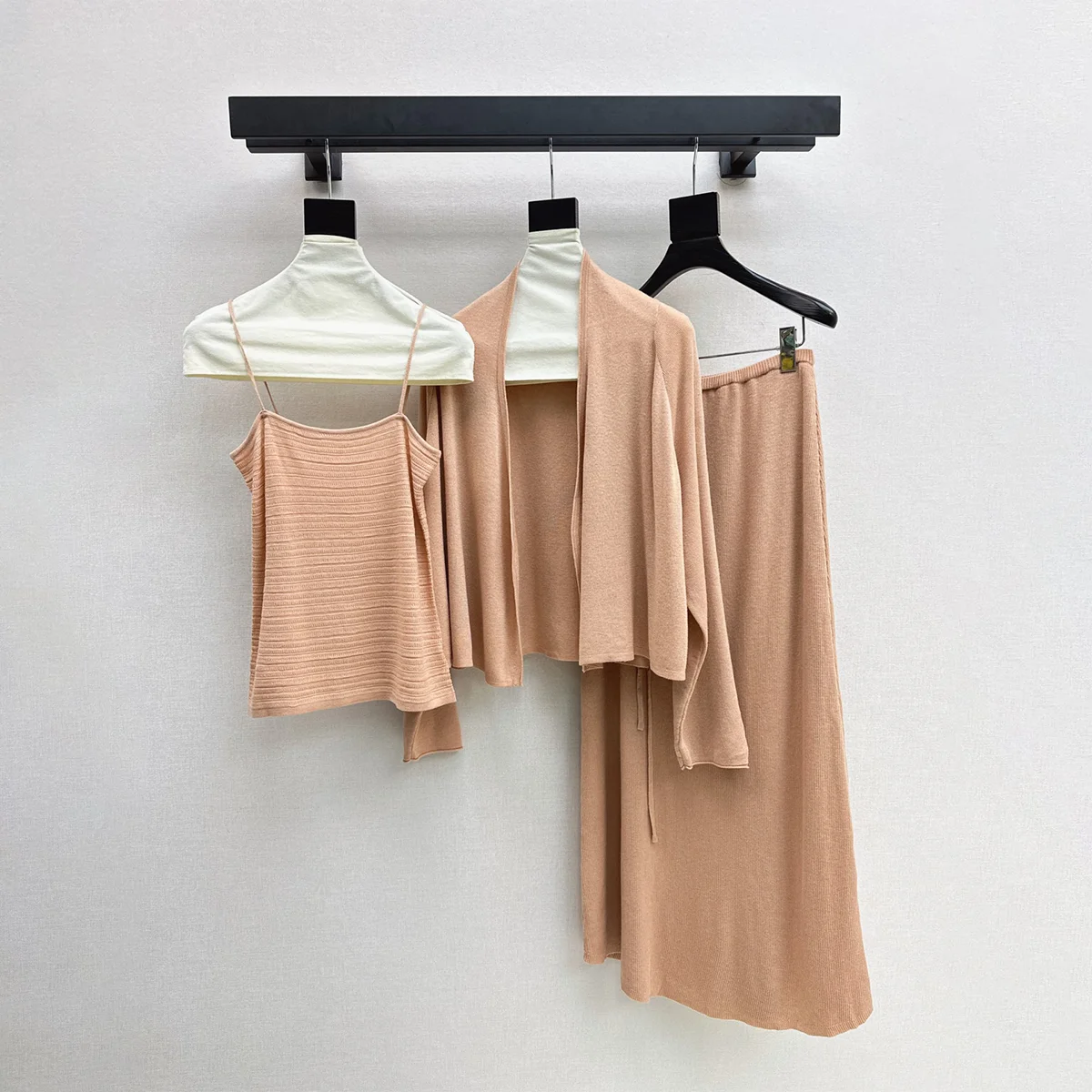 2026 High Quality Women's Thin Knitted Cardigan Skirt Set--2682270