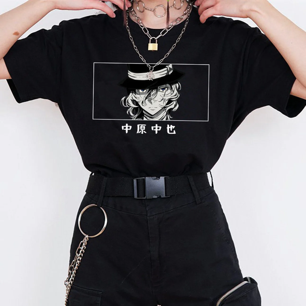 Chuuya Nakahara Eyes Women Anime Kawaii T-shirt Girl Y2k Streetwear Goth Female Tops Tee Unisex Short Sleeve Oversized Clothes