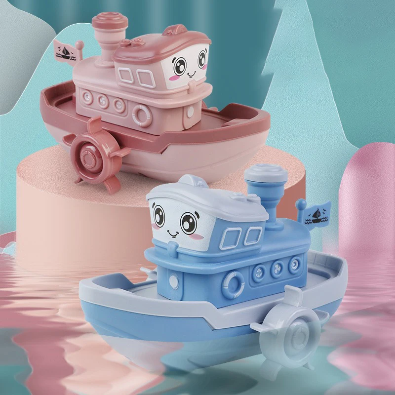 1Pcs Wind-up Steamer Bath Toy, Funny Windup Steamship Tub Toy Steamboat Water Toy Clockwork Boat Pool Toy For Baby Bath Toys
