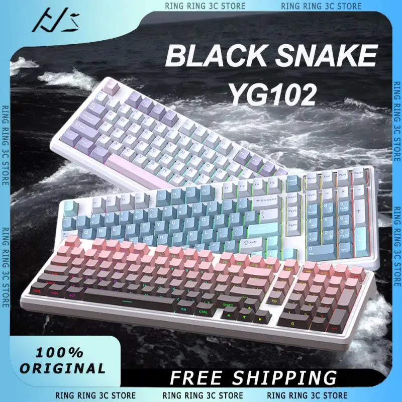 

Black Snake YG102 Wireless Mechanical Keyboard Tri-mode RGB Gasket 2.4G Bluetooth Hot Swap Customized PC Office Gaming Keyboard