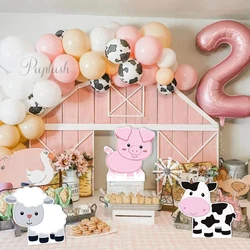 3pcs Farm Animals Cutboard Duck Sheep Cow Pig KT Boards Kids Beginner Animal Awareness Props Birthday Baby Shower Party Decor