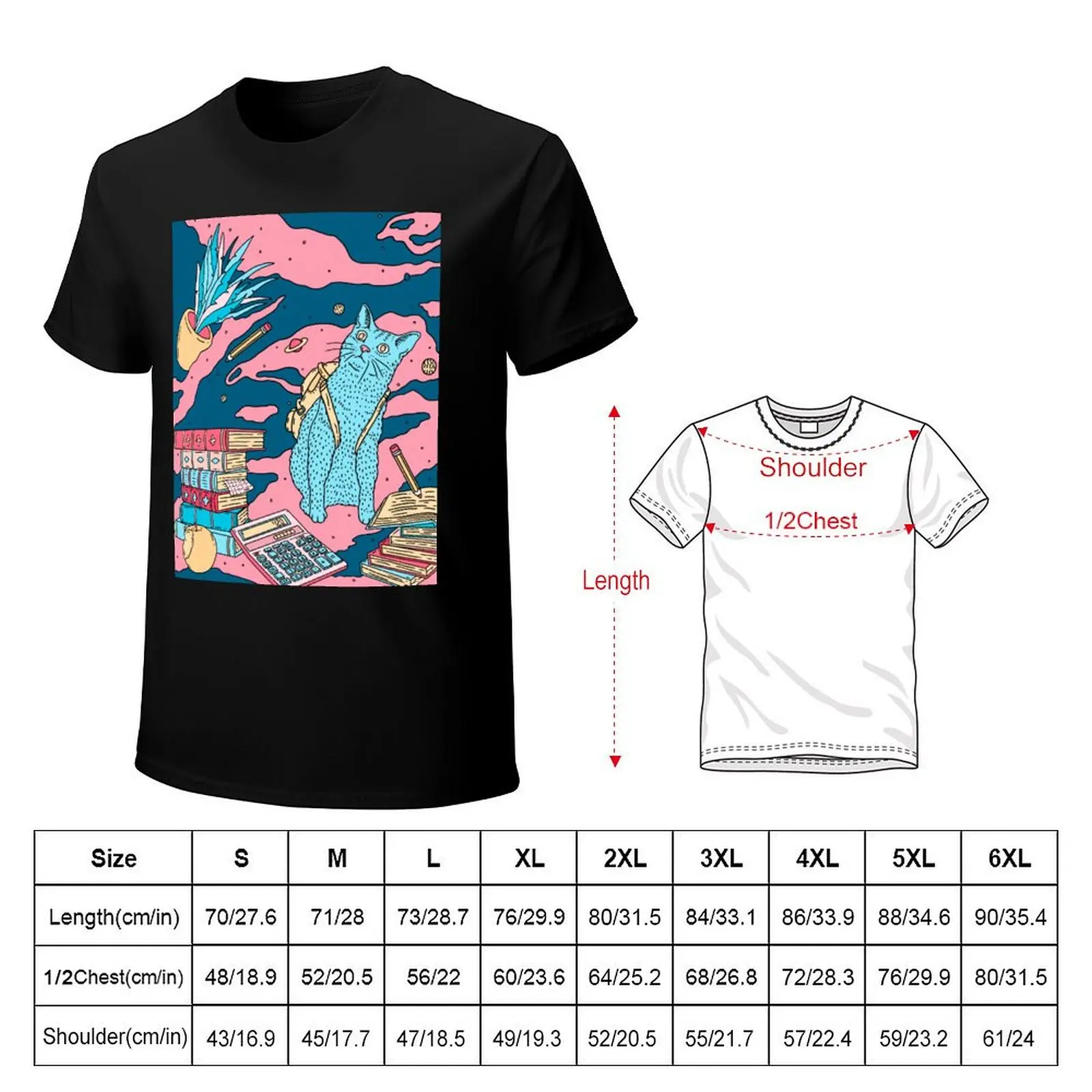 Acid cat study break T-Shirt t shirt men 100% cotton luxury brand T-Shirt