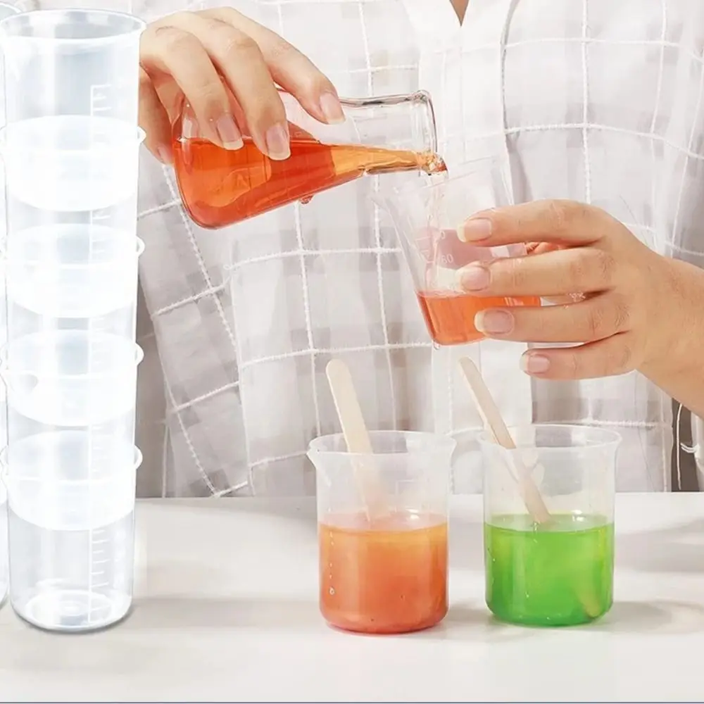 Multipurpose Plastic for Kitchen Laboratory Test Thickened Stackable Mixing Cups Graduated Cylinder Measuring Cup Beaker