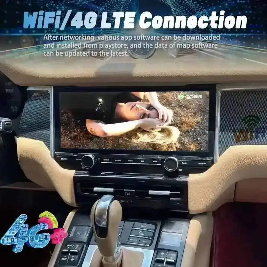 12.3” Car Multimedia Video Player For Porsche Macan 2010-2015 Screen CarPlay GPS Radio Stereo Android 14 Auto radio WiFi DSP 4G