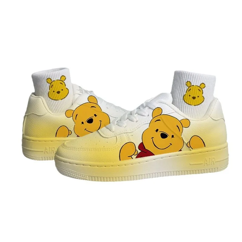 Kawaii Disney Anime Casual Board Shoes Cute Mickey Mouse Winnie Pooh Stitch Cartoon Versatile Leisure Sneakers Gifts for Girls