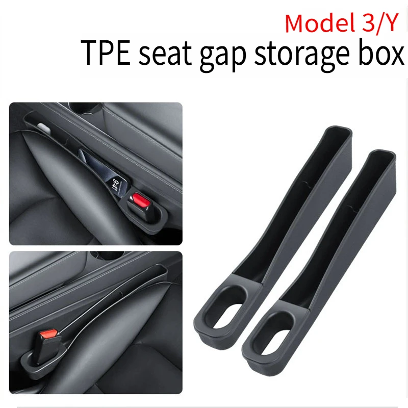 

2PCS Seat Gap Storage Box for Tesla Model 3 Y Strip Crevice Organizer Filler Pocket Multifunction Wallet Keys Card Phone Holder
