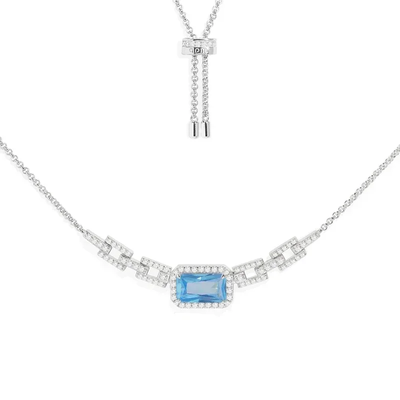 LI KI High Quality 925 Silver 2024 New Printemps Series Blue Diamond Necklace Bracelet Earrings Ring For Women's  Jewelry - view 6