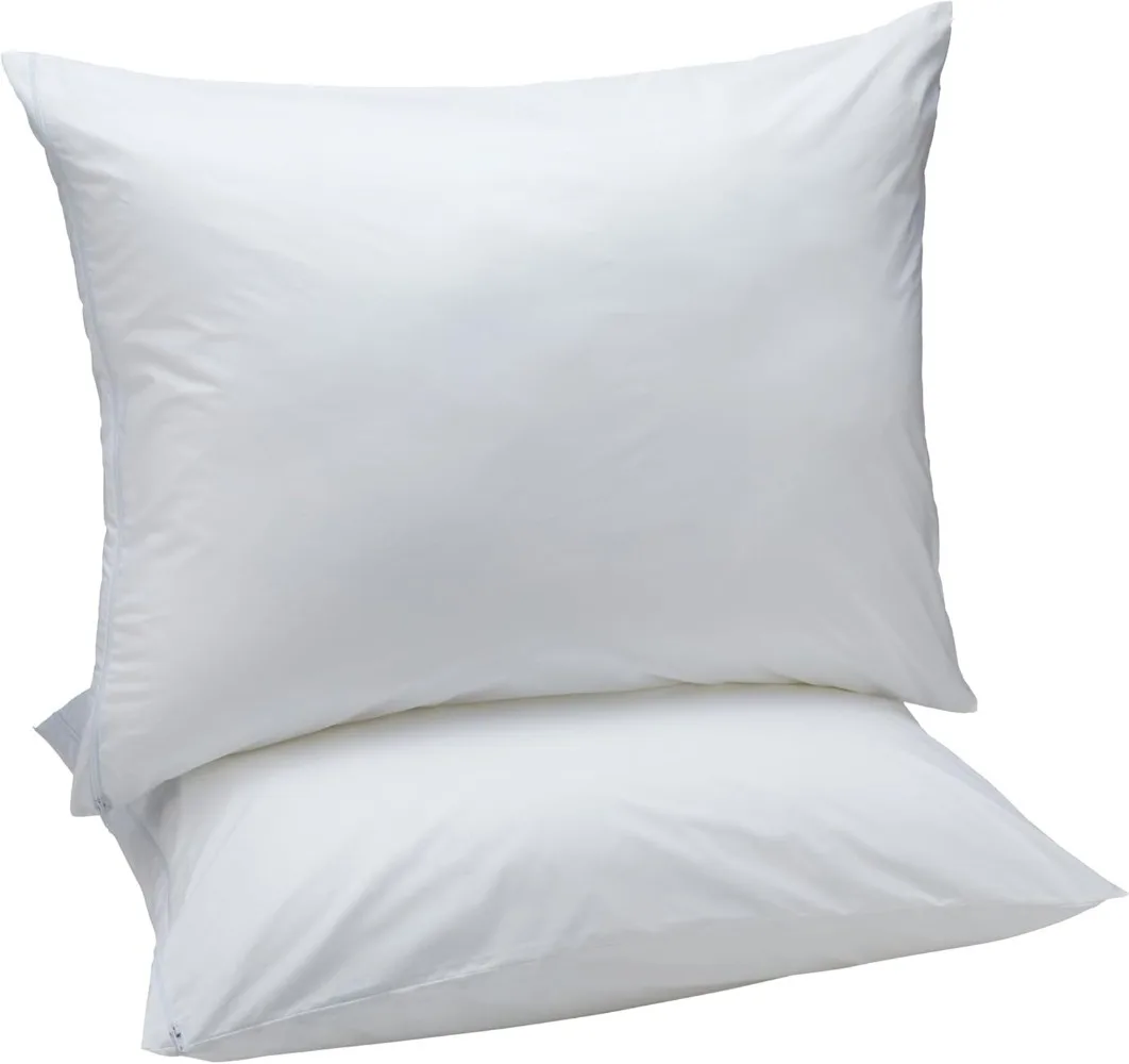 

Комплект из 2 альтернативных подушек средней плотности с подходящей протектором — стандартный размер (26 x 20 дюймов), белый