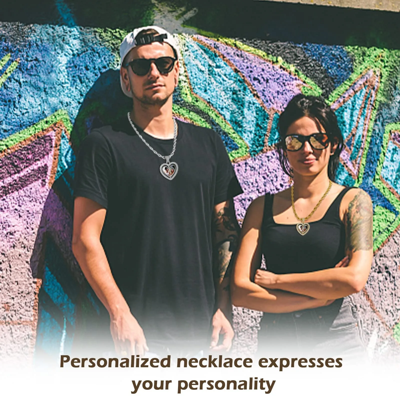 Personalized Hip Hop Memory Picture Pendant for Men Women Engraving Image Custom Photo Copper Heart-Shaped Medal Jewelry Gift