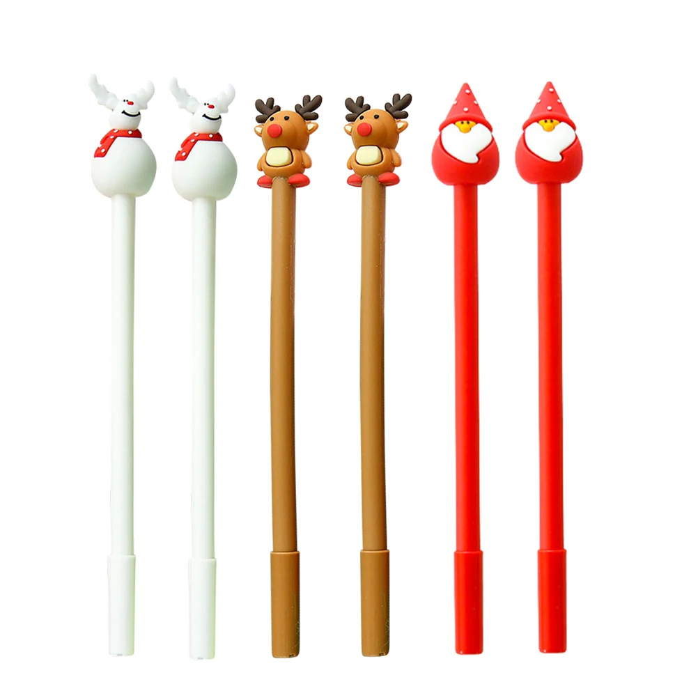 

6 Pcs Small and Fresh Student Water Pen Stationery Decorative Gel Christmas Signing Pens