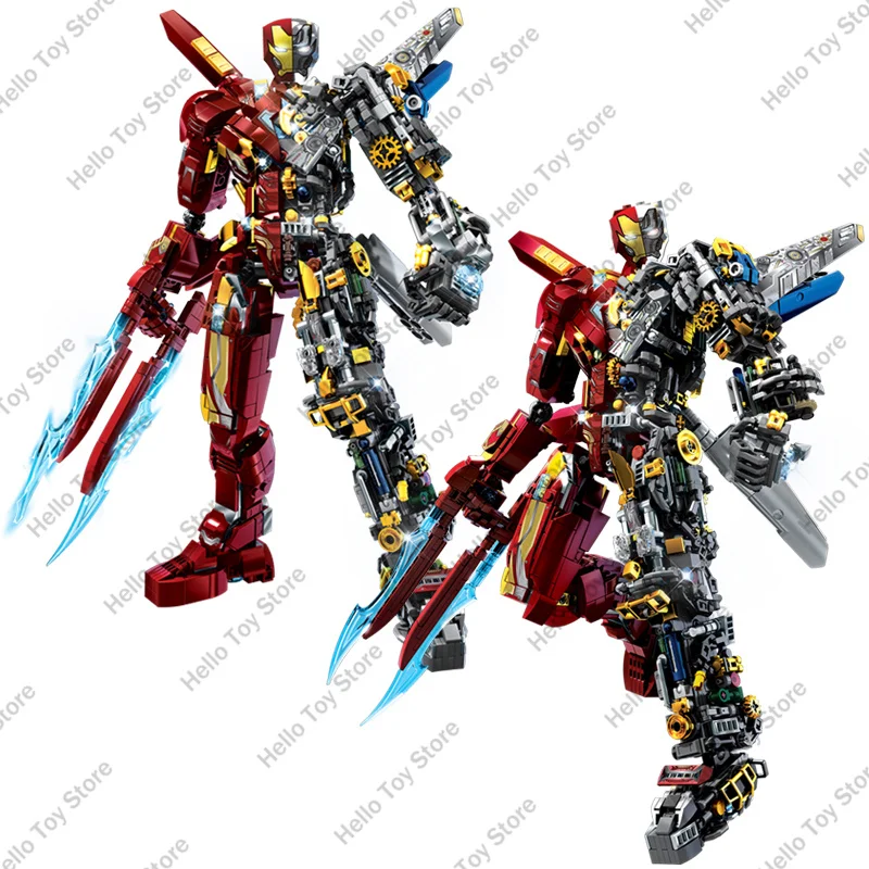 2024 Marvel Avengers Superheroes Iron Man Building Blocks Mark 50 Armored Half Mech Model Action Figure Brick Boys Toy Gift Sets