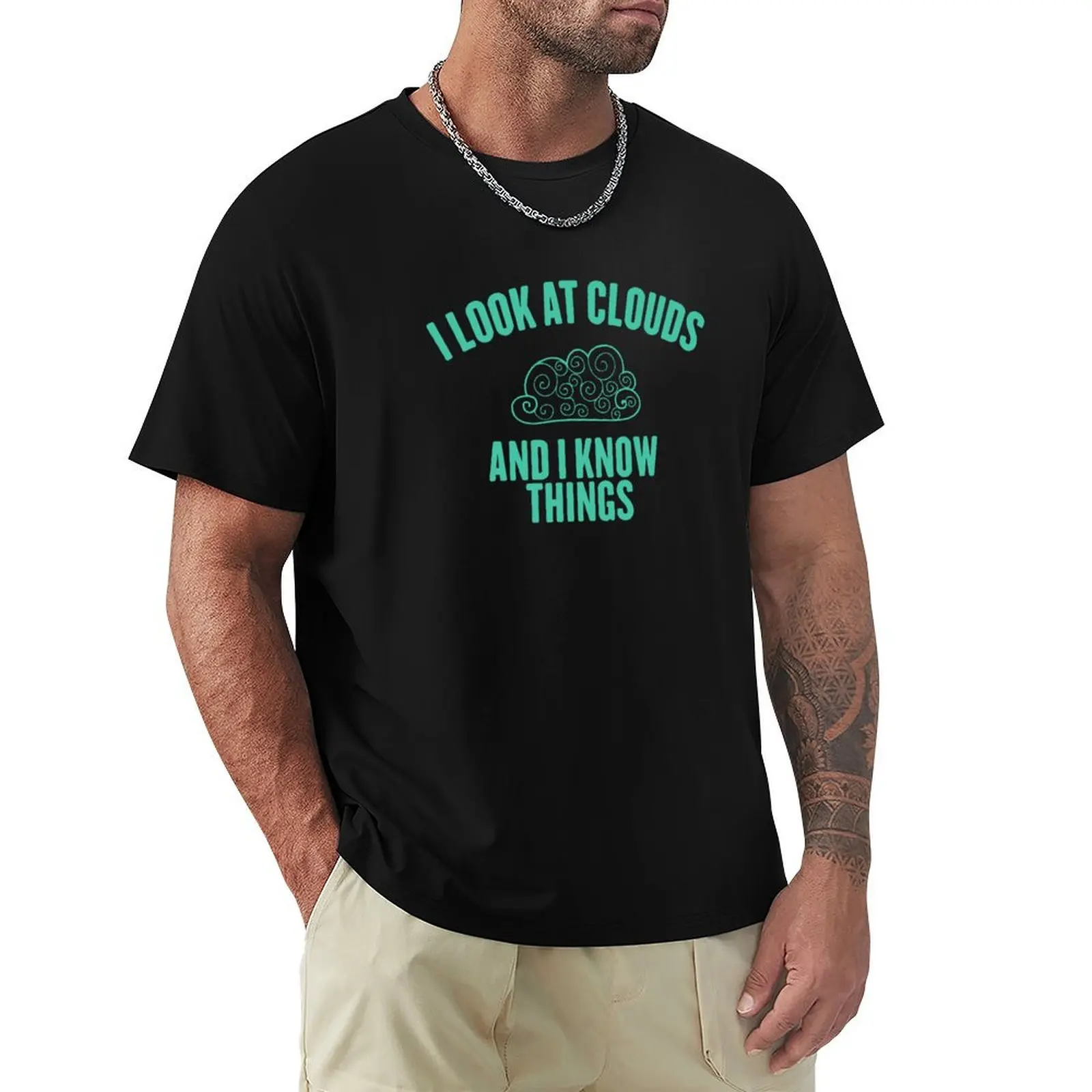 Cute Meteorology Shirt, Clouds T-Shirt Plus Size Non-Shrink T-Shirt