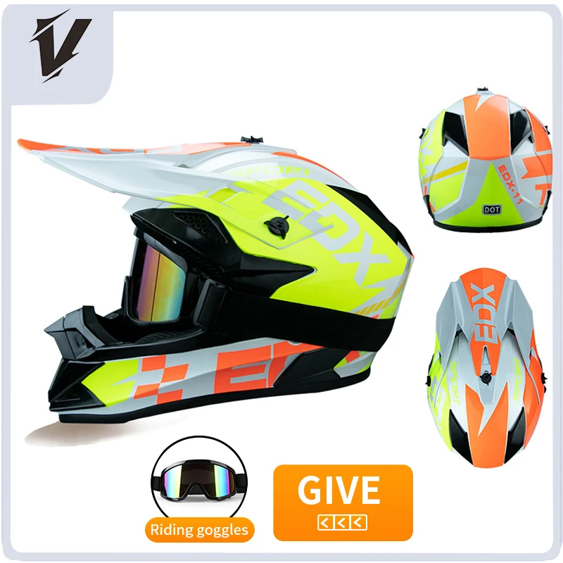 Motorhelm Kinderhelm Gratis voorruitbril Motocross Downhill AM DH Kruishelm Straatrijden Veiligheid Integraalhelm