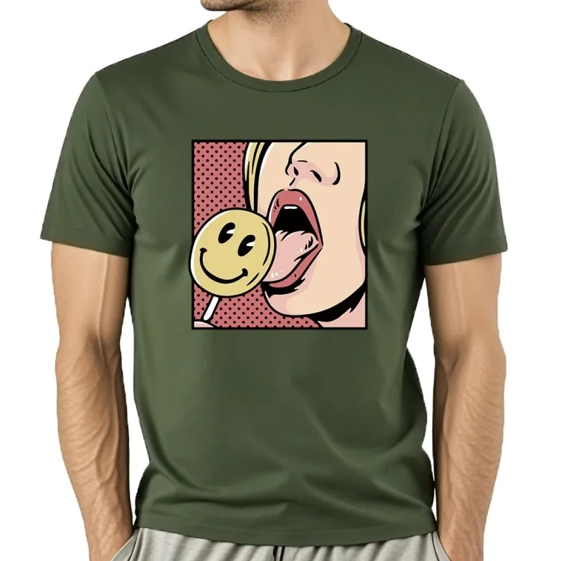 

Lollipop-camisetas con estampado gráfico para hombre y mujer, Tops transpirables y cómodos de algodón 100%, ropa básic