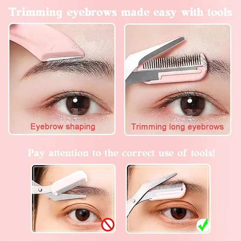 Eyebrow Trimmer Set, Perfect Grooming Kit for Beginners Daily Eyebrow Care 8
