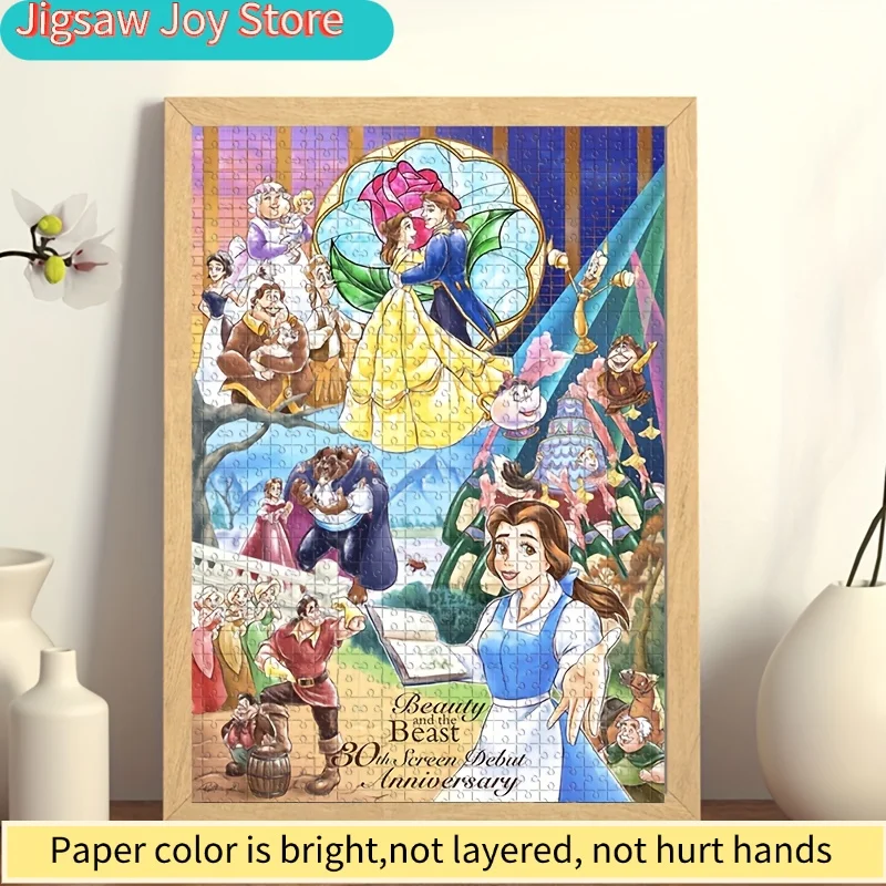 Rompecabezas 2D Plano de La Bella y la Bestia |   El Castillo Mágico de Bella, Juego de Rompecabezas Oficial de la Película para Adultos y Familia, Decoración de Pared Grande