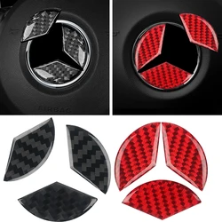 Carbon Fiber Red Car Steering Wheel Trim Sticker For Mercedes-Benz CLA GLA New C E Class 16-19 Airbag Cover Interior Accessories