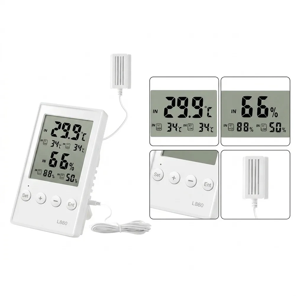 Digital For Refrigerator Thermometer with Hygrometer for Indoor Temperature Control and Humidity Tracking in Kitchens and