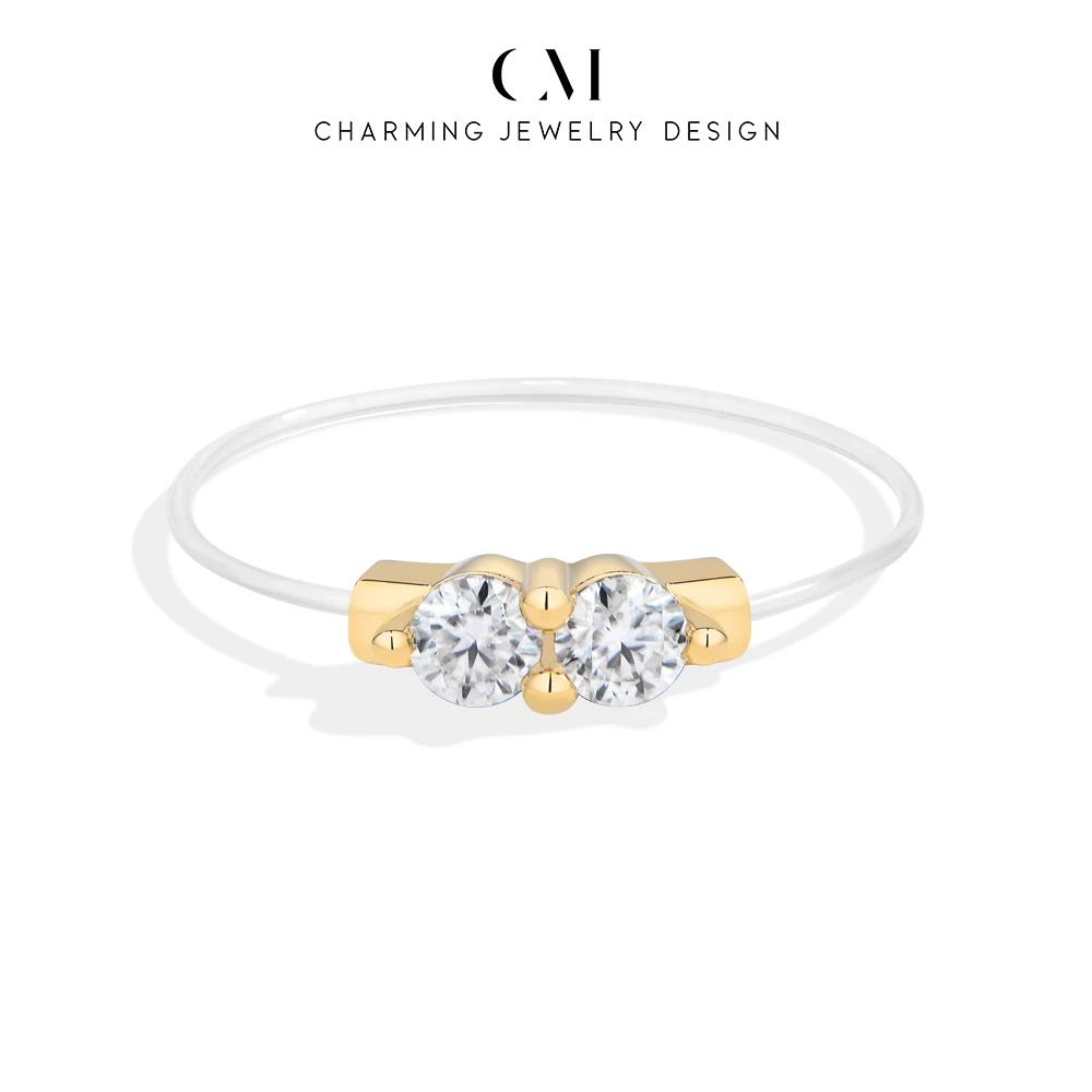 

Очаровательное модное кольцо с муассанитом 3 мм, 2026 года, на невидимой леске, из серебра S925, для женщин, для вечеринок, на каждый день, ювелирные подарки