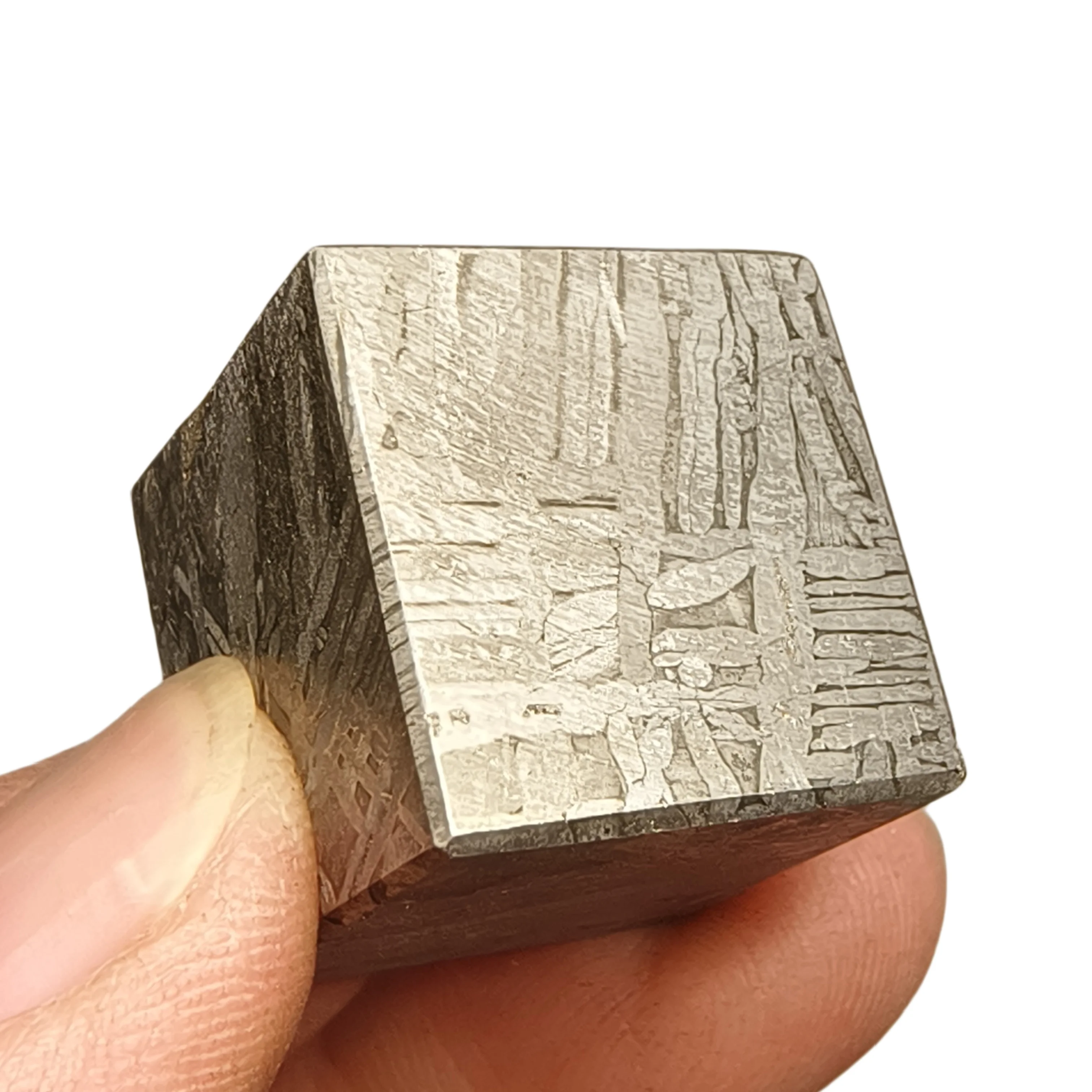 Authentic Aletai Iron Meteorite Slice, Natural Octahedrite with Widmanstätten Pattern, Cosmic Falling Stone Specimen for Collect