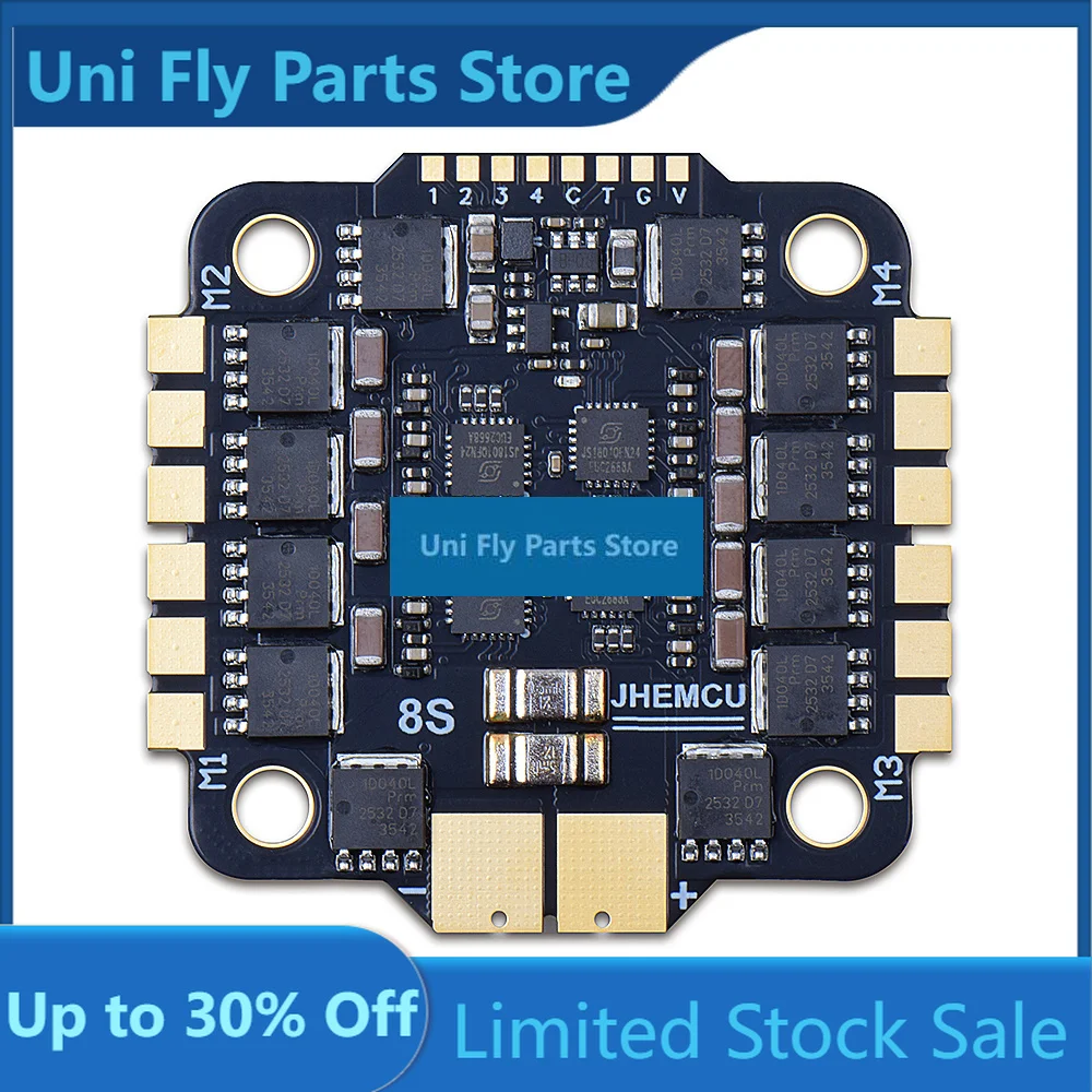 UniFlyJHEMCU CF30F405 8S Stack ICM42688P 16M Black Box Barometer OSD With Ruibet 80A 4-in-1 ESC(AM32) 3-8S Lipo For RC FPV Part