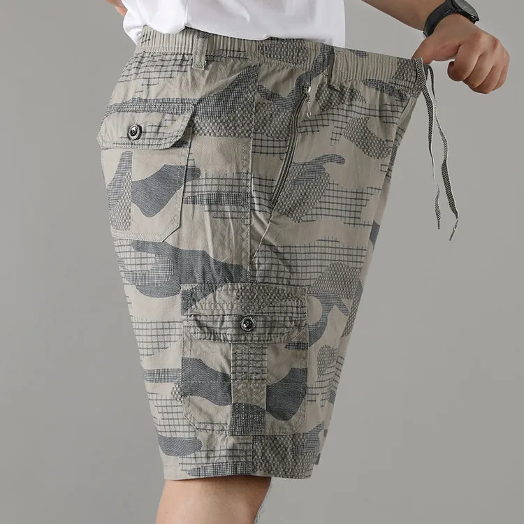 2025 Summer  Cotton  Casual Shorts Drawstring Soft Loose  Beachwear Joggers Camouflage Sports Pants