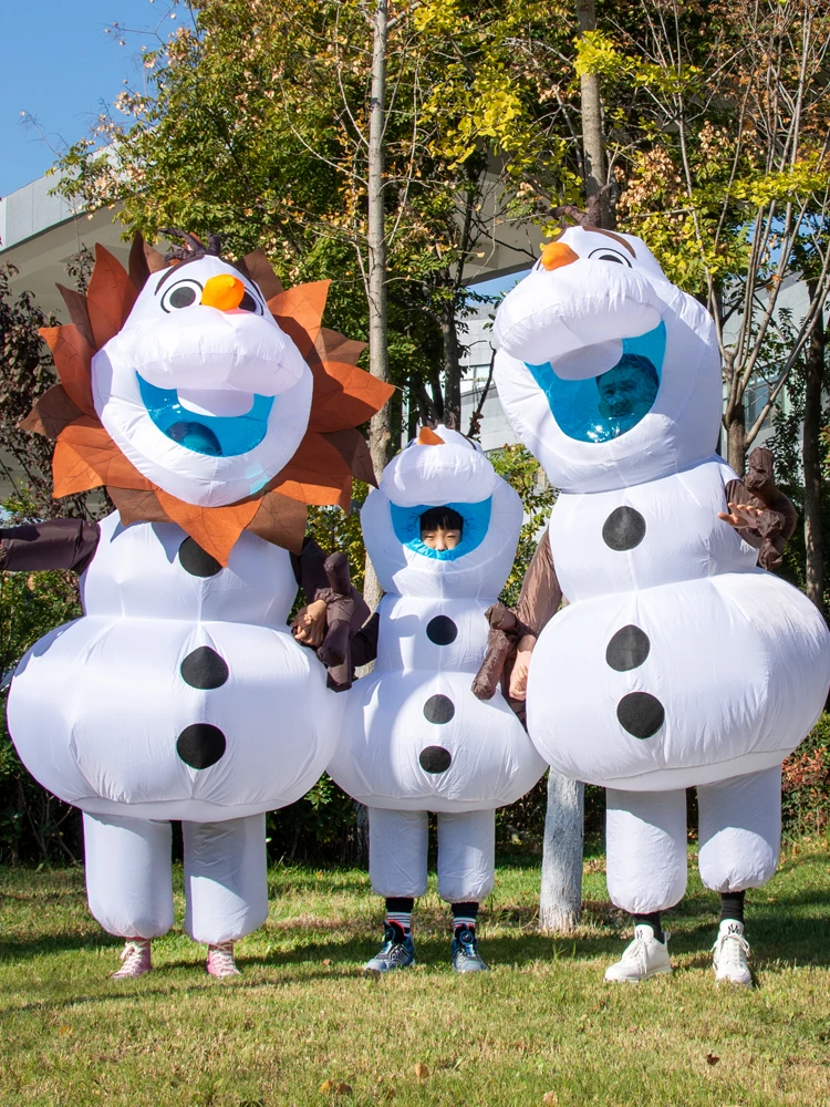 Frozen Snow Man Olaf Inflatable Costume Cartoon Character Props Halloween Adult Performance Dress Party Carnival Cosplay Clothes