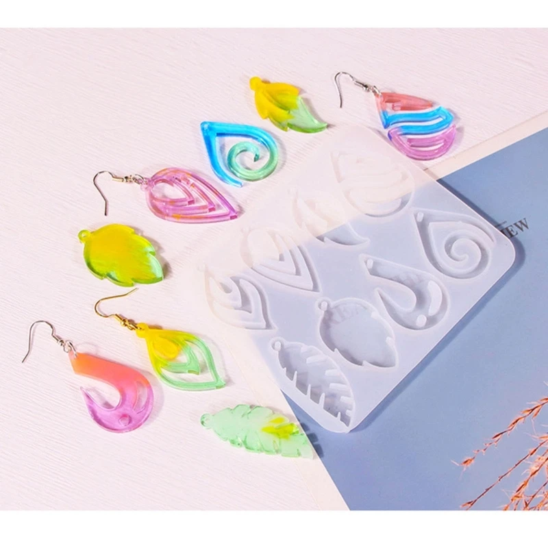 Earring Pendant Silicone Mold Vintage Geometric Heart Epoxy Resin Mould for DIY Earrings Keychain Necklace Charm Jewelry